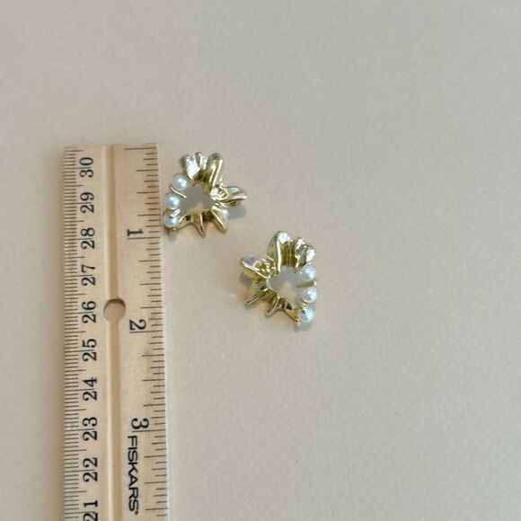 Pearl heart earrings M943 - Picture 5 of 5